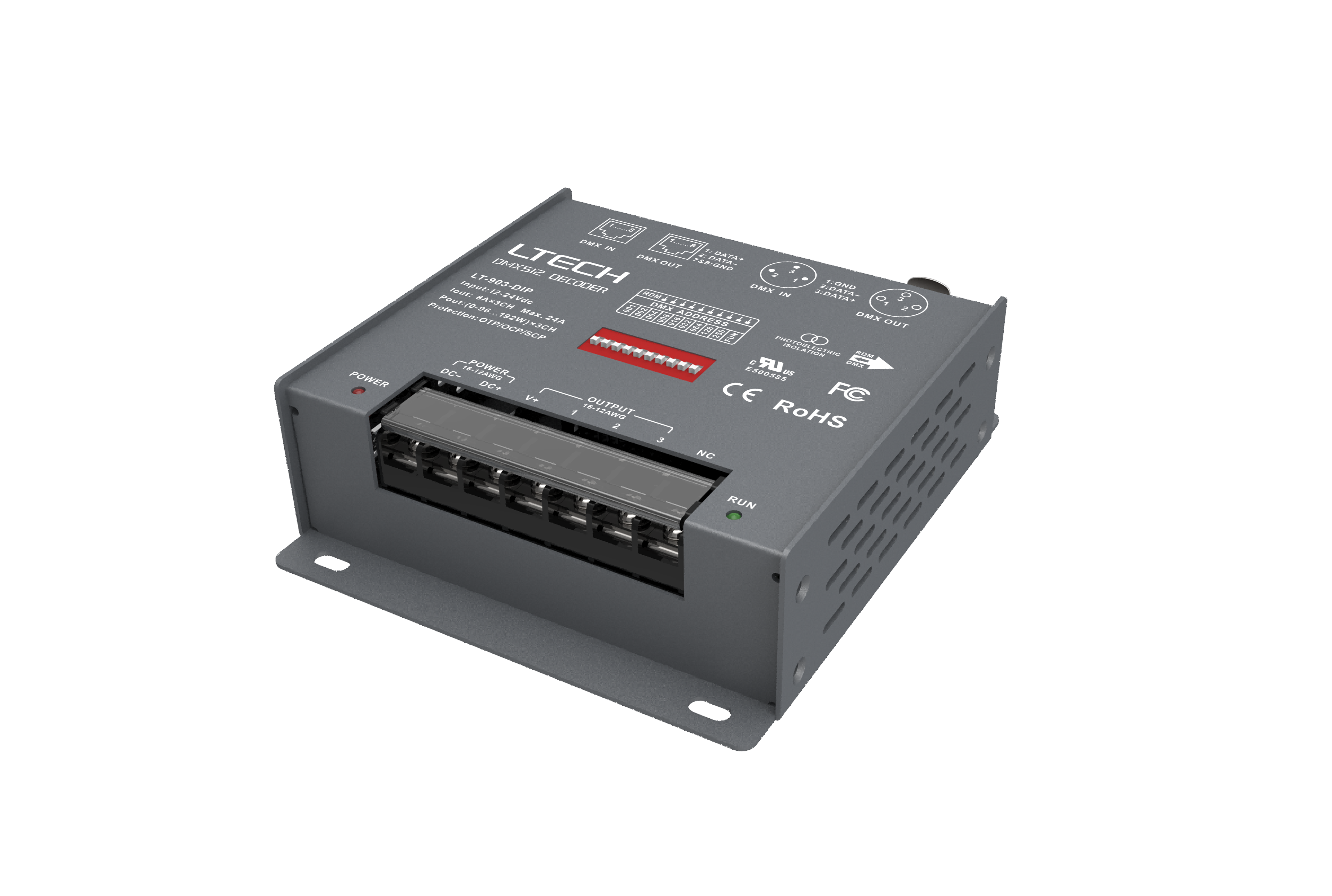 LT-903-DIP/RGB 8A*3CH Máx. 24A Máx. 576W