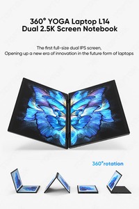 สินค้าขายดีรุ่น12th Intel N100จอคู่360 ° โยคะแล็ปท็อป2*14.1นิ้ว2.5K IPS Win11 Pro Mini PC 2 in 1โน๊ตบุ๊ค WIFI - Product Image 5