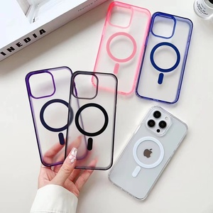 25067 şeffaf akrilik manyetik telefon kılıfı buzlu koruyucu kapak Apple 13 14 15 16PROMA fabrika kaynağı için uygun - Product Image 4