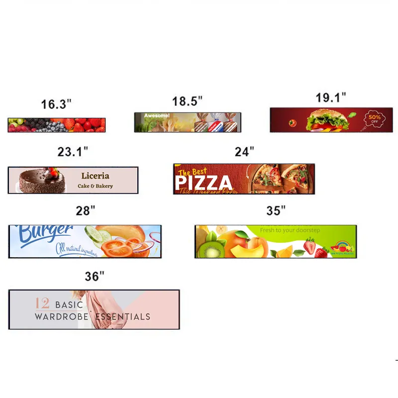 Prezzo di fabbrica Display Lcd da 28.6 pollici con bordo a barra allungata Lcd per segnaletica digitale per la pubblicità del supermercato