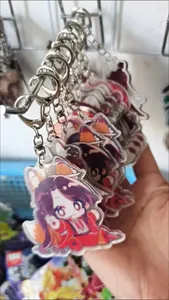 4 adet/grup Anime Tian Guan Ci Fu Xie Lian Hua Cheng anahtar zincirleri anahtarlık cennet resmi nimet akrilik kolye anahtarlık hediye - Product Image 4