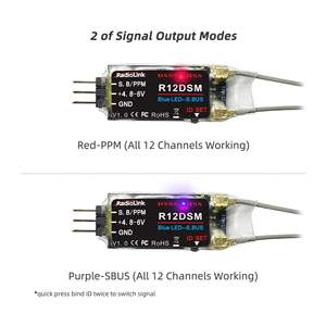 R12DSM RCレシーバーR12DSM 2.4Ghz 12チャンネルマイクロRCレシーバーSBUS/PPM長距離制御FPVレーシングドローン、クアッドコプター - Product Image 2