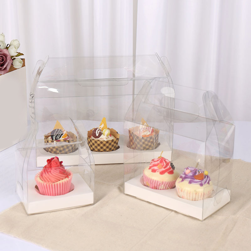 Caja de pastel portátil transparente