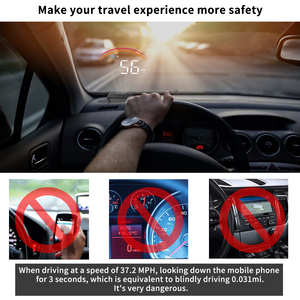 Pantalla HUD para coche, Monitor de velocidad, alarma, GPS, OBD, HUD, pantalla para todos los coches - Product Image 2