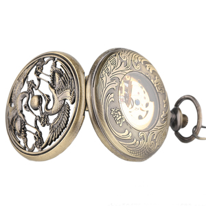 Thời trang Hollow Khắc Phượng mô hình tự động cơ khí đồng hồ bỏ túi người đàn ông Đồng hồ tự động - Product Image 2