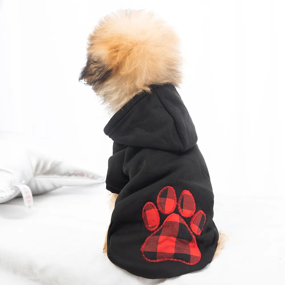 Haute qualité Unique motif chien à capuche correspondant chien vêtements propriétaire chemises pour animaux de compagnie multicolore confortable polaire chiens tissu