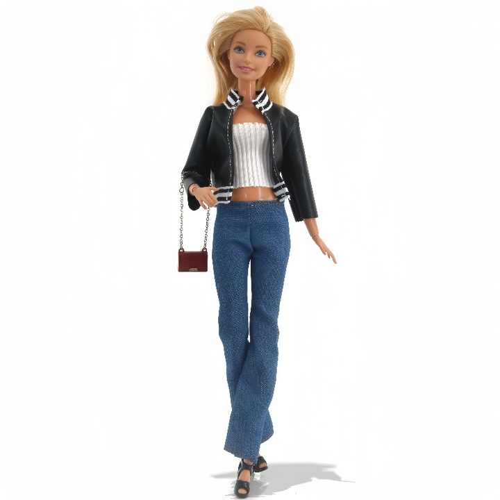 11 Inch 30cm for Fashion Doll Dress Leather Coat Skirt Suit Set-Plastic Fashion Dolls for Girls