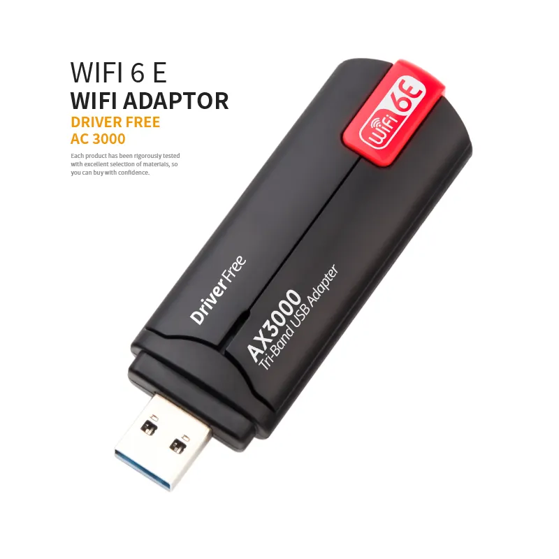 للبيع بالجملة بجودة عالية ثنائي النطاق Wifi Mbps ثلاثي الموجات USB 6E Dongle للكمبيوتر المكتبي المحمول