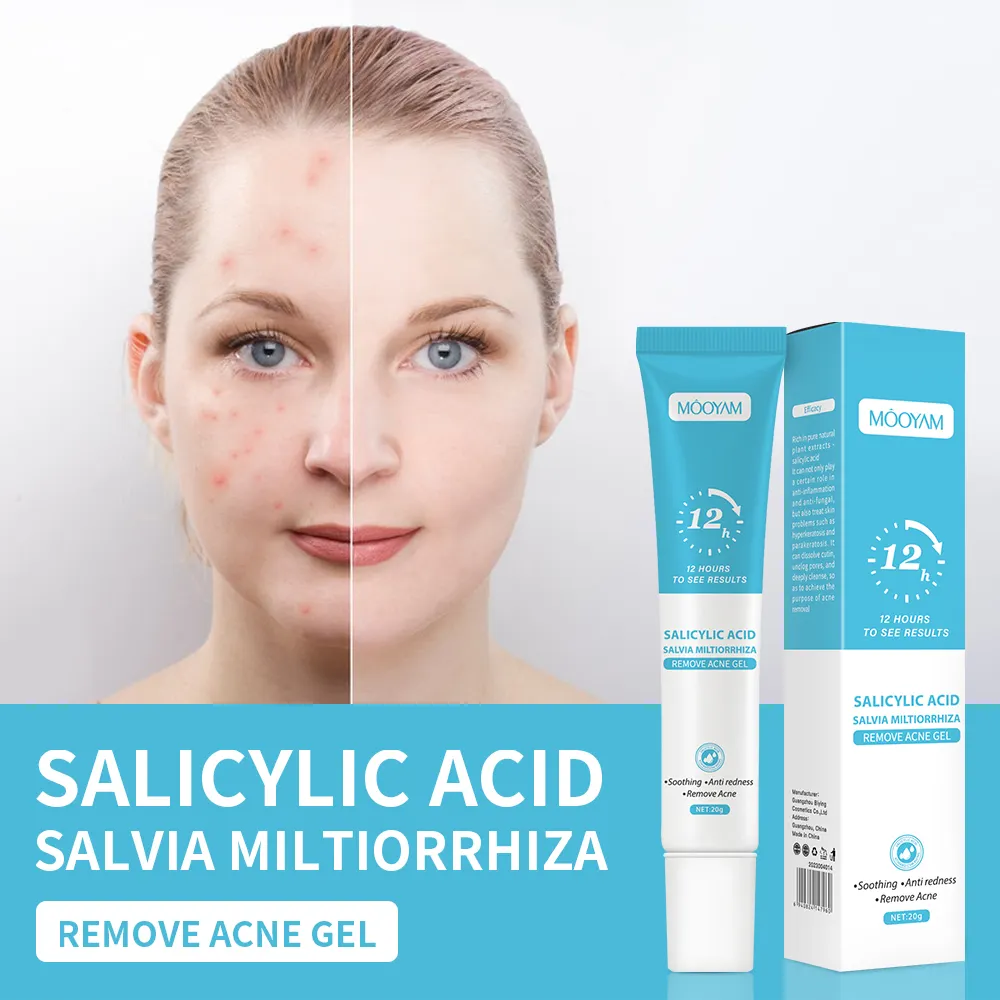 12 horas para ver el resultado Gel para eliminar el acné Limpieza profunda 20g MOOYAM Ácido salicílico Salvia Miltiorrhiza Gel para eliminar el acné