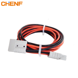 CHENF 600V 50A oto gri çift Pin 8AWG kırmızı siyah tel koşum güç konnektörü ile 100A pil iki timsah klip kablosu - Product Image 4
