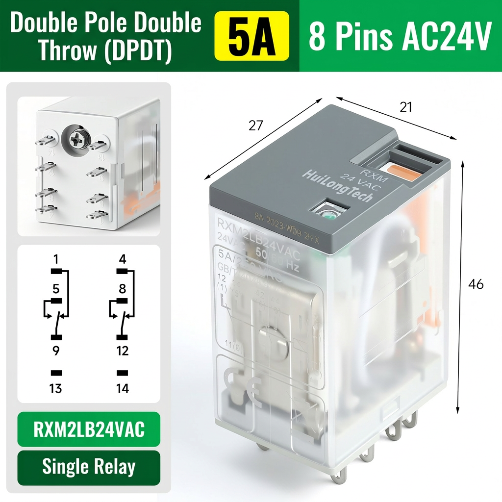 RXM2LB2B7 8 broches AC24V 5A