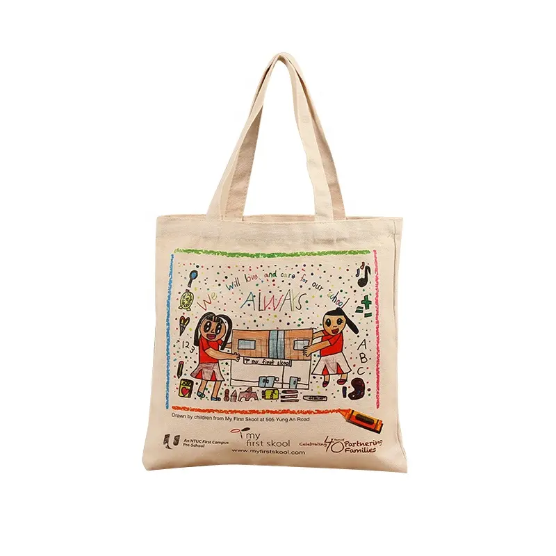 Durevole hot stamping tessuto spiaggia 10oz tela di cotone tote bag