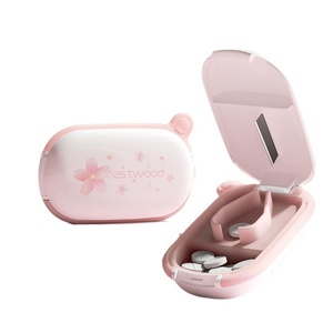 Kotak pil pemotong obat plastik Cherry Blossom PP dengan kompartemen Tablet satu dalam dua Portabel - Product Image 5