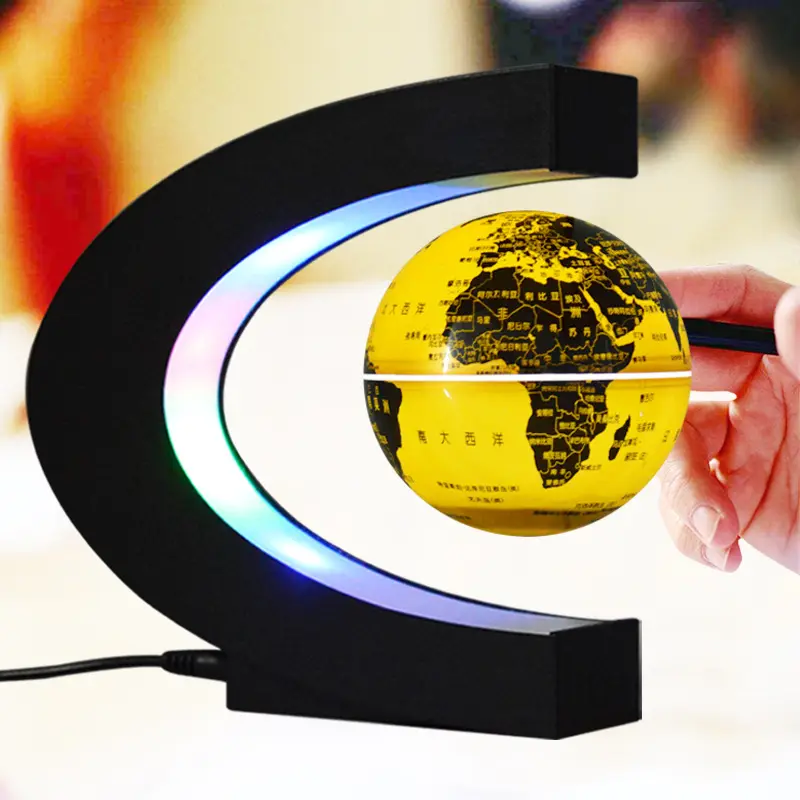 Rotazione rotante magnetica galleggiante Led mappa del mondo Globo levitazione Globo Do Mundo Globo terrestre illuminato Flottant Led