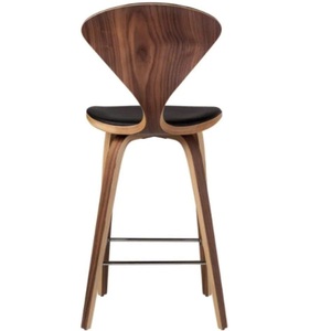 Chất lượng cao ván ép S tine truy cập tựa lưng & footrest Phân phong cách bọc ghế óc chó Phân Pub da đen - Product Image 1