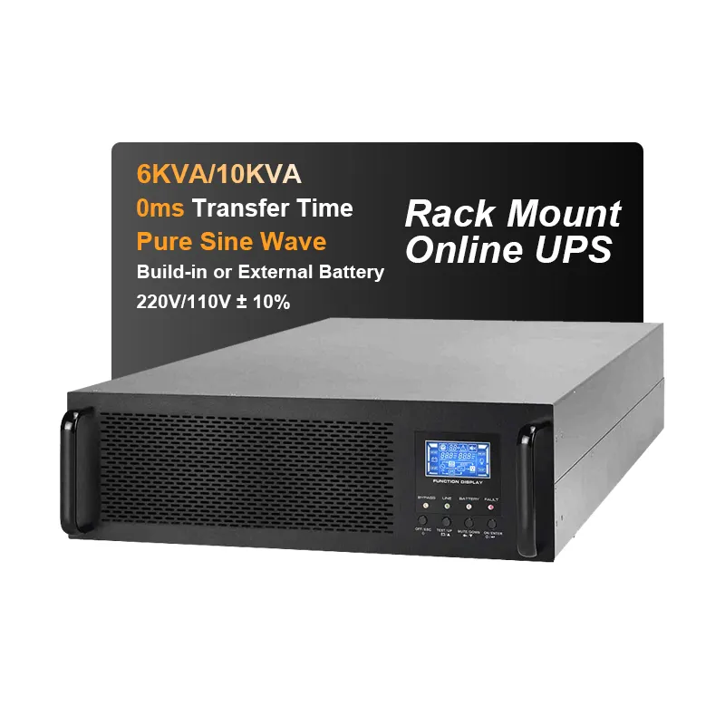 CWUPS saf sinüs dalga 19 "raf montaj çift dönüşüm çevrimiçi UPS güç kaynağı Back Up 10KVA 6KVA 3KVA 1KVA Wisp sunucu rafı için