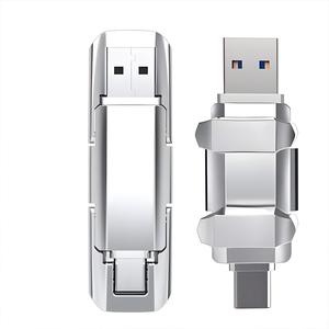 Escritura de alta velocidad 400 M/s Lectura 500 M/s Unidad flash USB sólida 3,2 Tipo C 2 en 1 USB C Stick 128GB 256GB 512GB 1TB Pendrive de metal