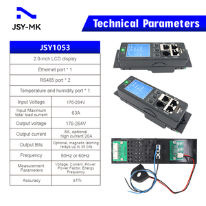 โมดูลมิเตอร์วัดพลังงานอัจฉริยะแบบเฟสเดียว JSY1053 พร้อมจอ LCD สำหรับติดตั้งบนราง DIN สำหรับอุปกรณ์จ่ายไฟฟ้า มิเตอร์เครือข่าย - Product Image 3