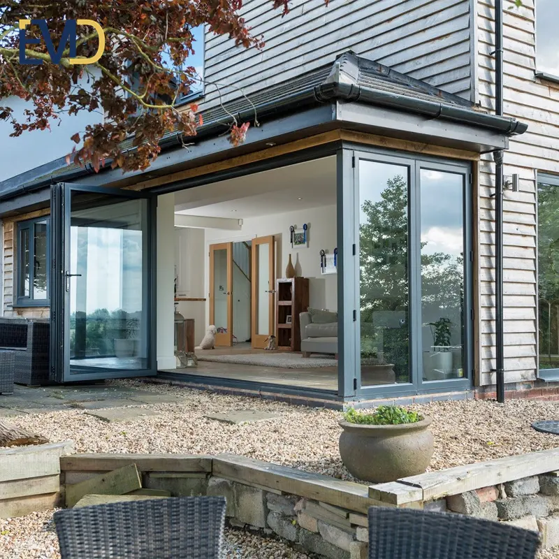 Modern style new design villa soundproof aluminium balcony bifold door profiles manufacturer