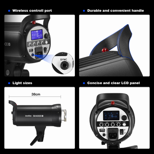 Godox SK400IIV SK400II-V 2.4G X系统专业紧凑型相机闪光灯摄影工作室闪光灯