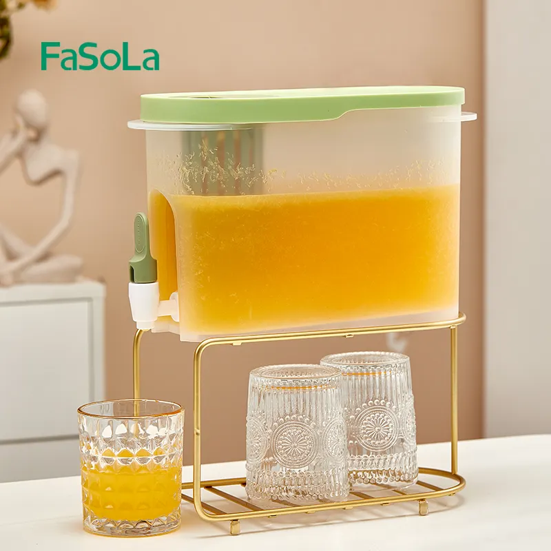FaSoLa-jarra de agua con tapa abatible para nevera, jarra de plástico sin BPA con tapa superior, 3.9L, perfecta para hacer té y jugos