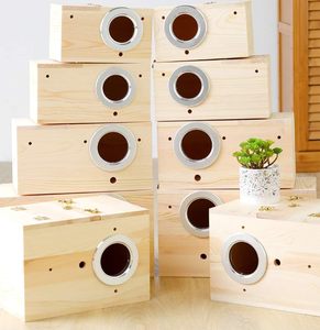 Ahşap Parakeet Budgie atiatiel üreme yuvalama kuş Avery kafes kutusu - Product Image 3