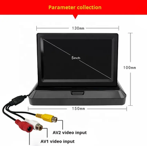 Monitor de coche plegable retráctil de 5 pulgadas con vista trasera conexión USB LCD pantalla única función automática combinación de TV 12V coches - Product Image 6