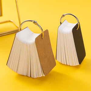Portable 100-Page <strong>DIY</strong> <strong>Mini</strong> Sticky Notes <strong>Book</strong> Manufacturer's Iron Ring and Paper Cover Blank Carry-on Vocabulary Cards - Product Image 1