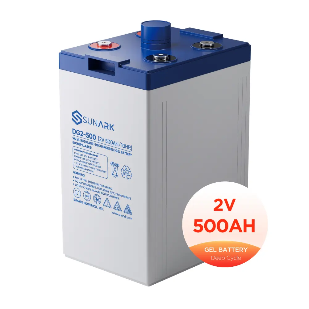 Batterie plomb-acide régulée par vanne 2 volts, 500Ah, 600Ah, 700Ah, 800Ah, Batteries rechargeables