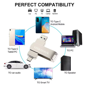 Promotional 16GB USB 3.0 Pen Drive 2.0 OTG <strong>Type</strong> C Metal Usb <strong>Flash</strong> <strong>Memory</strong> Stick Plastic Pendrive With Swivel Feature - Product Image 2