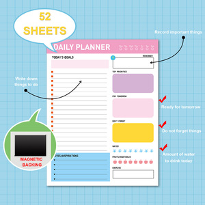 Bloc de notas magnético personalizado para la nevera, escuela, oficina, lindo Bloc de notas, planificador de notas, impresión, troquelado, cuaderno de seguimiento de gastos semanales - Product Image 5