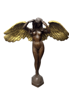 Yaşam boyutu bronz pirinç çıplak kanatlı kadın melek heykeli bahçe dekor ev mobilyası - Product Image 4