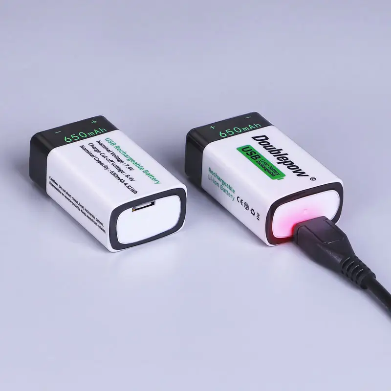Batería de litio recargable por USB para detector de humo, 9 voltios, 650mAh, 9 v, el mejor precio