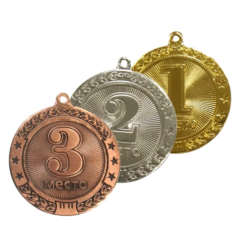 2nd ikinci yerleştirilmiş yıldız gümüş özel spor ödül metal madalyon