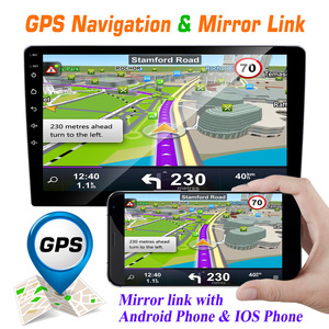 1din Auto Elektronik Touchscreen Auto 9 Zoll LCD-Spiegel Auto Video GPS Navigation BT FM AUX Mirror Link Android Player - Product Image 4