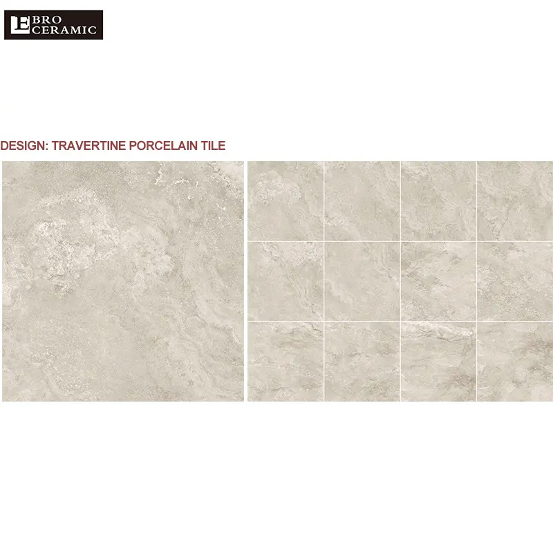 Travertine-azulejo de porcelana con aspecto de piedra, superficie mate natural, azulejos de cerámica, porcelana, 600x600