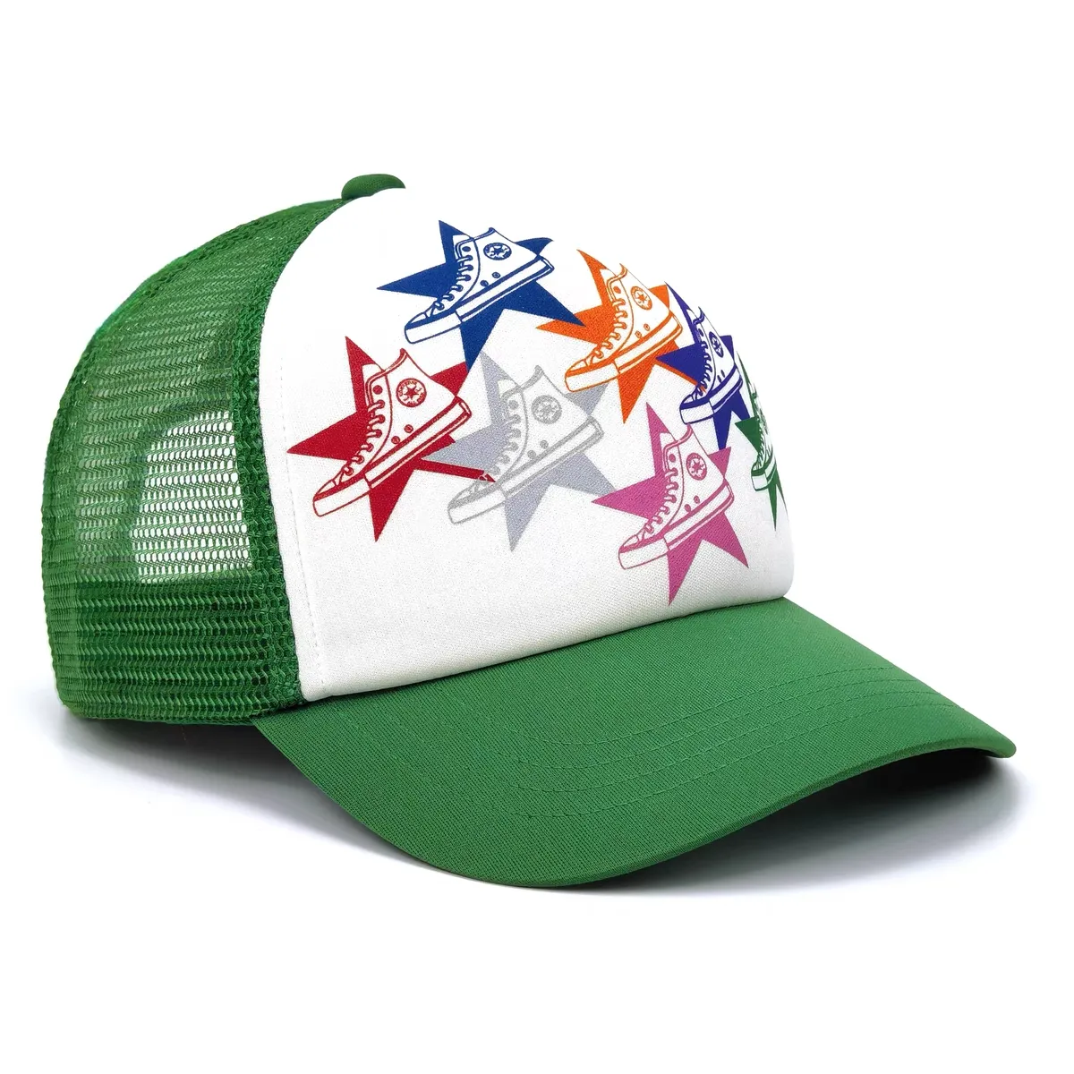 Casquette de promotion personnalisée à 5 panneaux sérigraphiée Casquette de baseball Nouveaux chapeaux de camionneur en mousse à mailles en polyester néerlandais de l'ère des sports de von