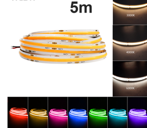 แถบไฟแอลอีดียืดหยุ่นได้แถบไฟในร่ม cob สองสีนำแสงทำงาน DC12v DC24v cuttable 8W 10W นำแสง12V อินพุต - Product Image 2