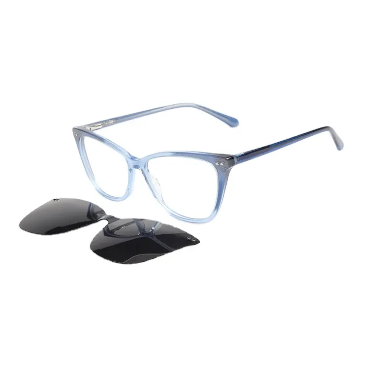 Lunettes de lecture à monture optique colorée, belle monture optique en acétate mince Style rond Frontal Type transparent lunettes de soleil Eyawear