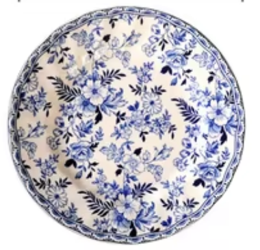 Assiette bleue de 7 pouces