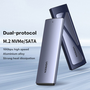 UGREEN 10Gbps M.2 NVMeエンクロージャーデュアルプロトコルハードディスクエンクロージャーアルミニウムM.2エンクロージャーサポートM.2 NVMe/SATA SSD - Product Image 6