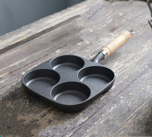 Non-stick Cast Iron Fried Egg Pan 4 Holes Omelette Burger Baking Pan for Quick Breakfast Cooker Thickened <strong>Pie</strong> and Bacon Burner - Product Image 3