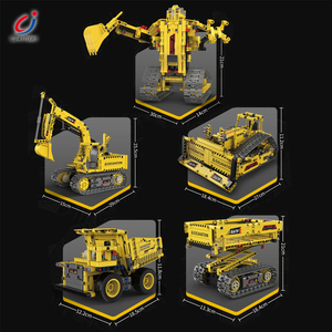 Chengji Deformation Roboter LKW Auto Spielzeug Programmier technik Diy Kunststoff Modell Fernbedienung Bagger Spielzeug Auto