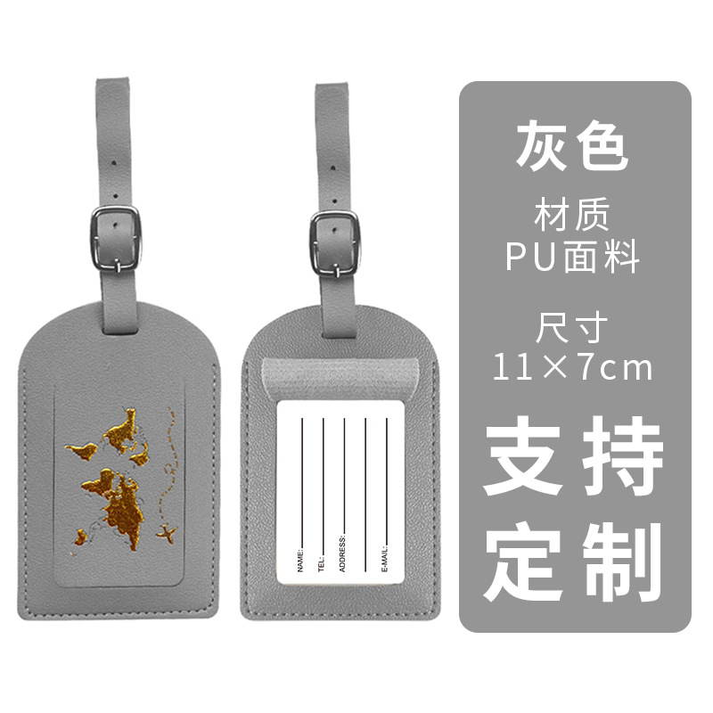 Etiqueta de equipaje gris