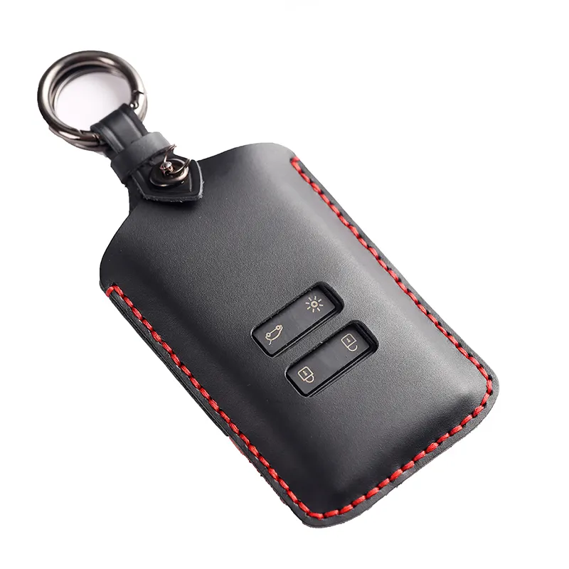 Leather Car Key Case Full Cover For Renault Koleos Kadjar Megane Talisman Captur Espace Clio 2016-2019 4 Button Accessories