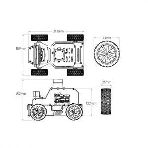 Smart Car Raspberry Pi 5 con sterzo Ackermann, mappatura della visione e telaio MentorPi-A1 e fotocamera di profondità ROS2 - Product Image 6