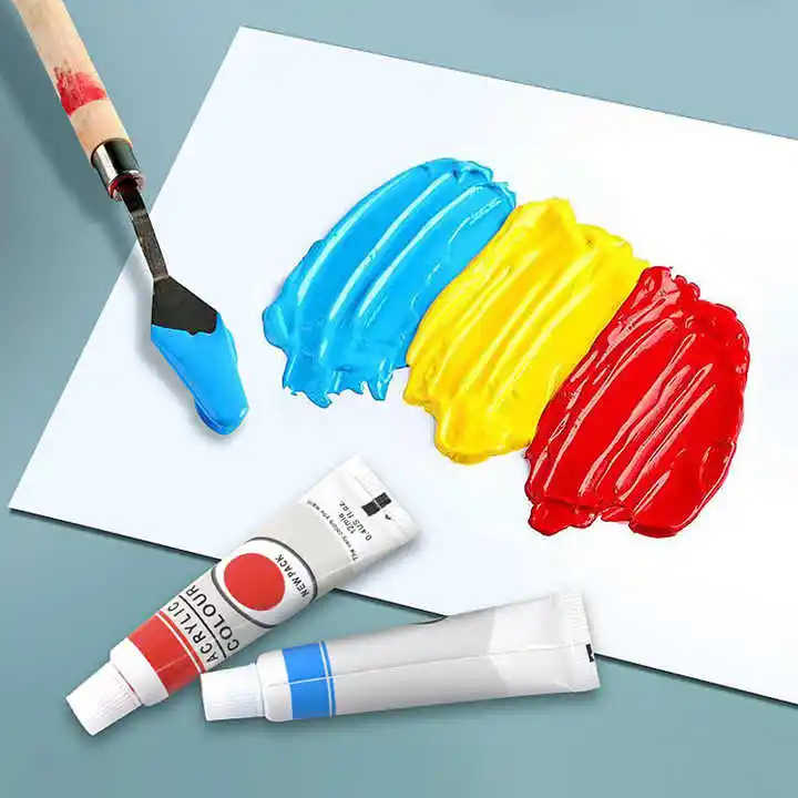 Venda quente conjunto de tinta acrílica DIY 12 cores pigmentos resistentes à água para tela de vidro papel embalagem solta