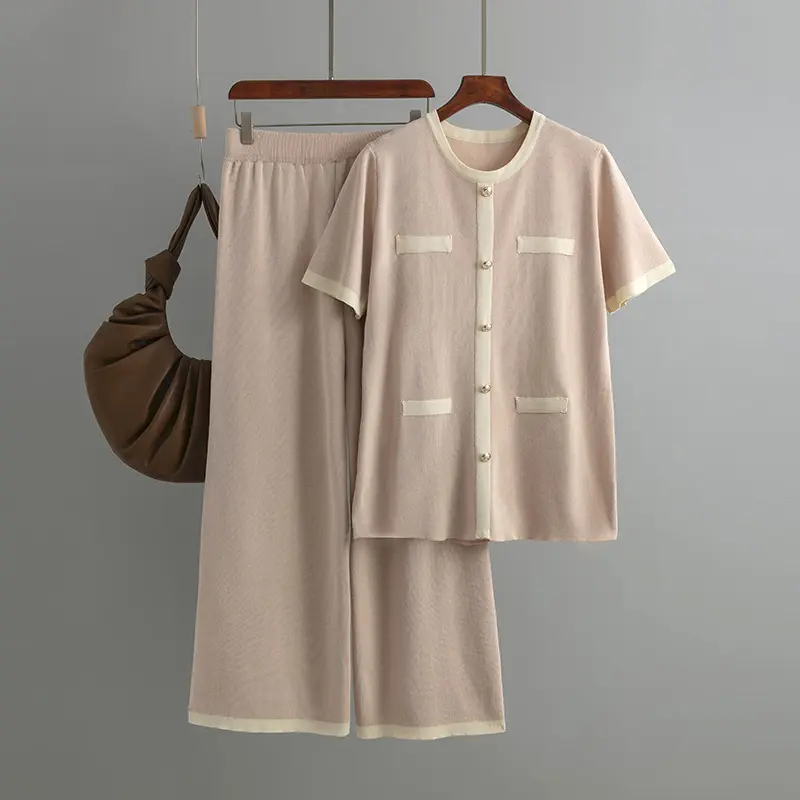 Top de malla transparente más nuevo, pantalones ajustados, conjunto informal de 2 piezas para mujer, manga larga, cuello redondo/