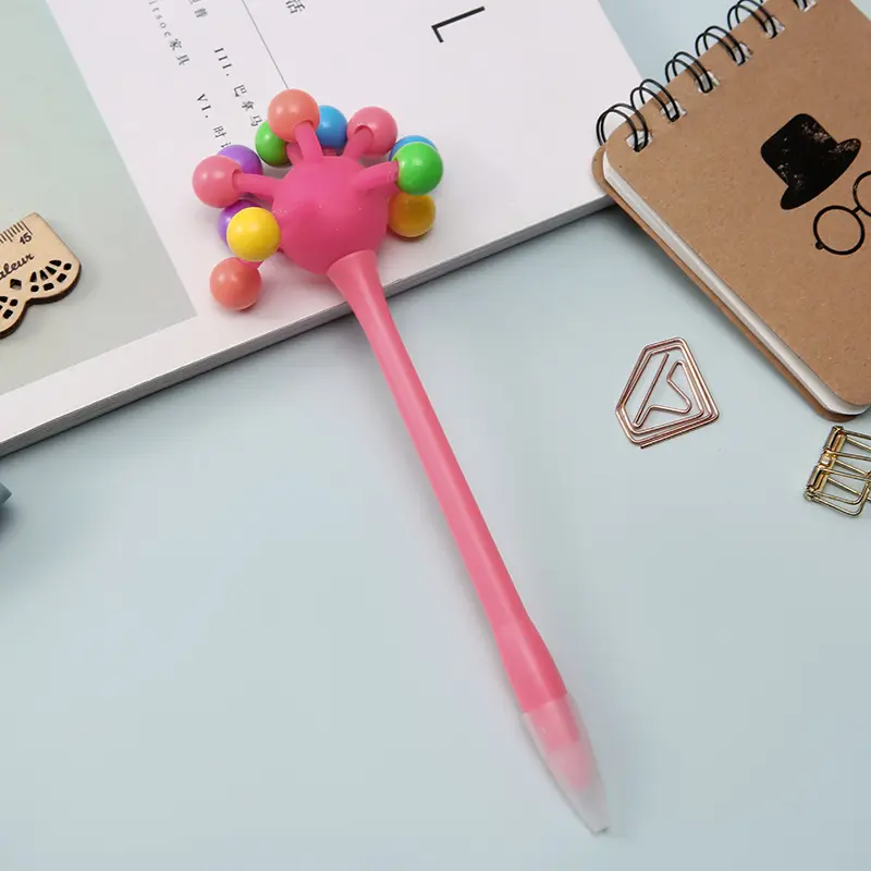 Penna regalo con penna a sfera in gomma morbida per studenti dell'asilo penna gel a olio medio con sfera tattile color caramella