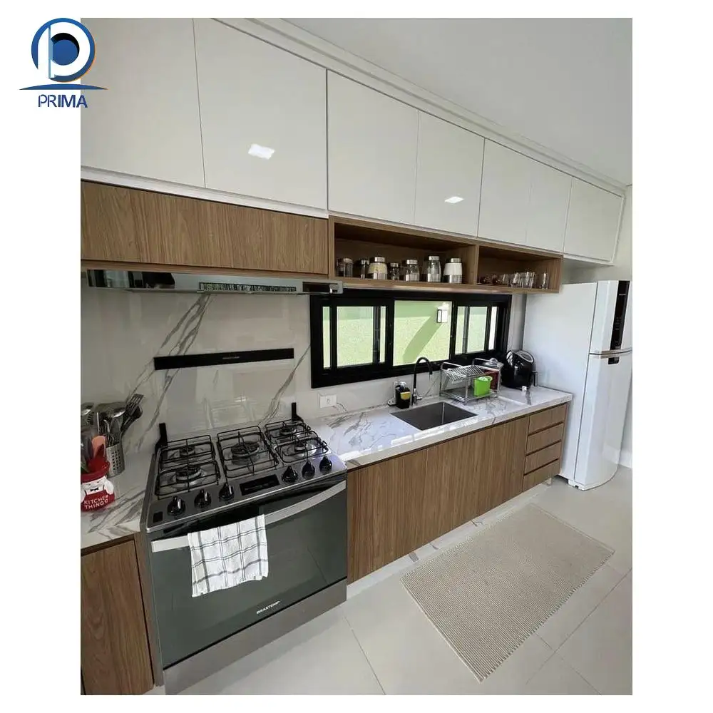 PRIMA grosir gaya pengocok dapur unit kabinet Set siap rakitan lemari dapur